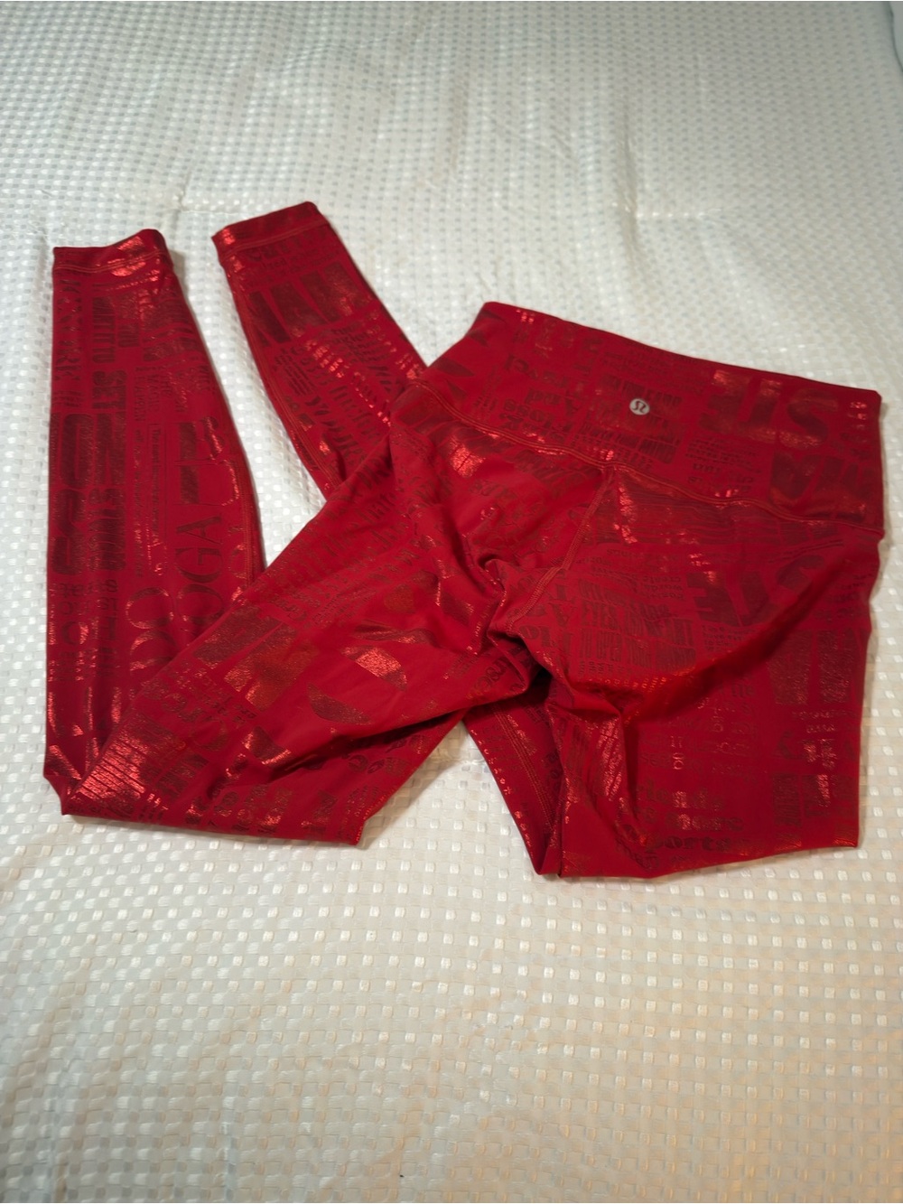 lululemon athletica Red Foil Logo Leggings